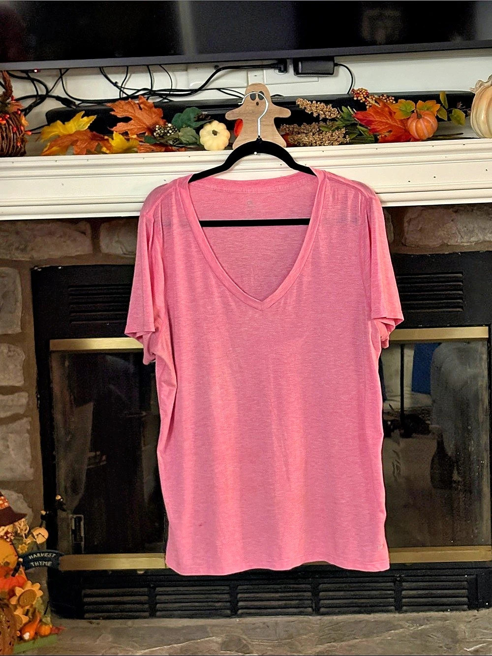 GapFit Breathe V-Neck T-Shirt Pink XL